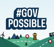 Cartoon with the text, "#GOV POSSIBLE".
