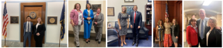 Photos of various people meeting with elected officials