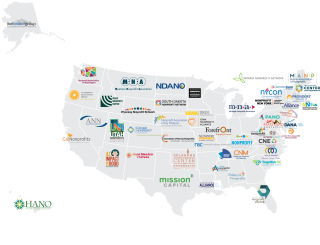 Map of the all the National Council of Nonprofit members.
