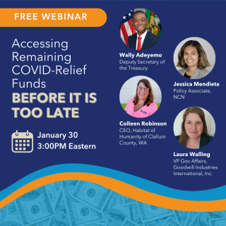 Flyer for the, "Accessing Remaining COVID-Relief Funds Before It Is Too Late."