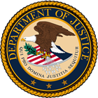 Logo for the United States Department of Justice.