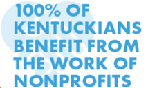 Graphic with the text, "100% of Kentuckians Benefit from the Work of Nonprofits."