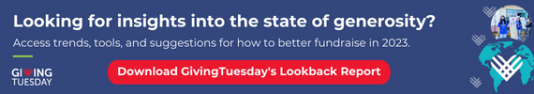 Advertisement for Giving Tuesday's Lookback Report.