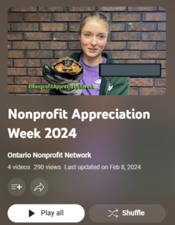 Screenshot of the Nonprofit Association Week 2024 video playlist.