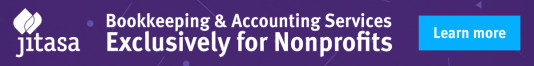 Advertisement for Jitasa with the text, "Bookkeeping and Accounting Services Exclusively for Nonprofits."